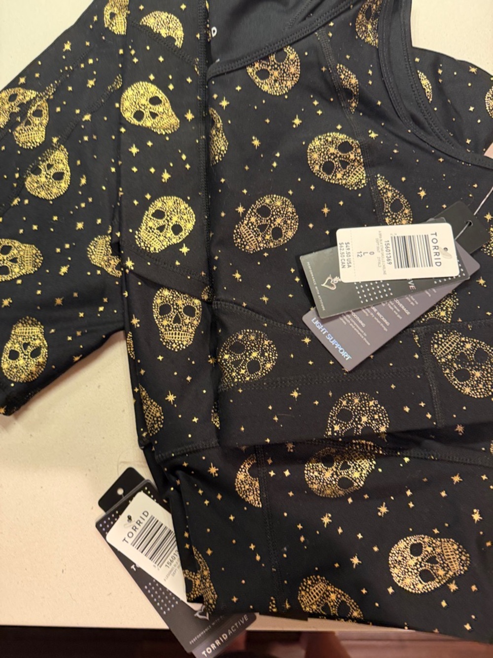torrid Black and Gold Skull Active Set